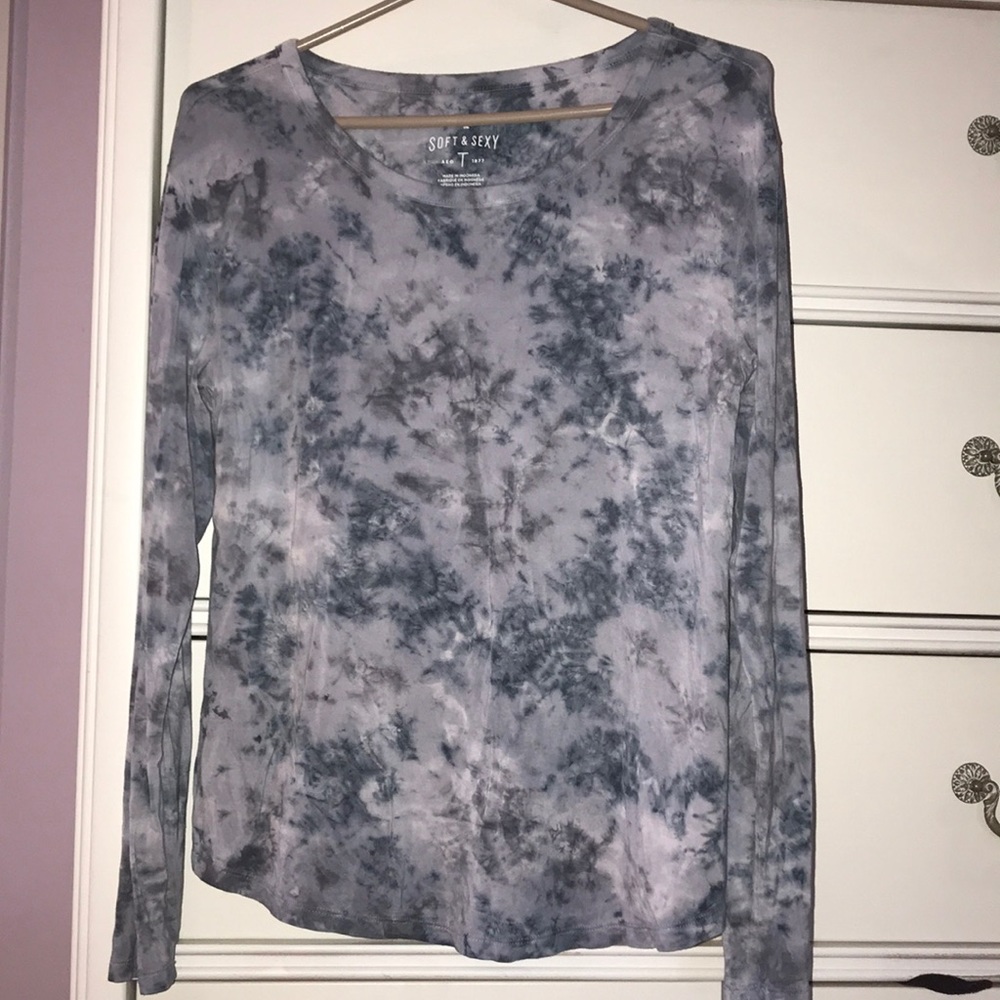 blue tye dye long sleeve